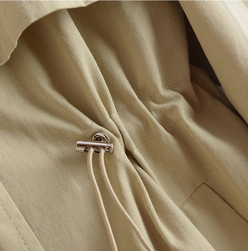 Hooded straight women's trench coat - ROUTINE FASHION